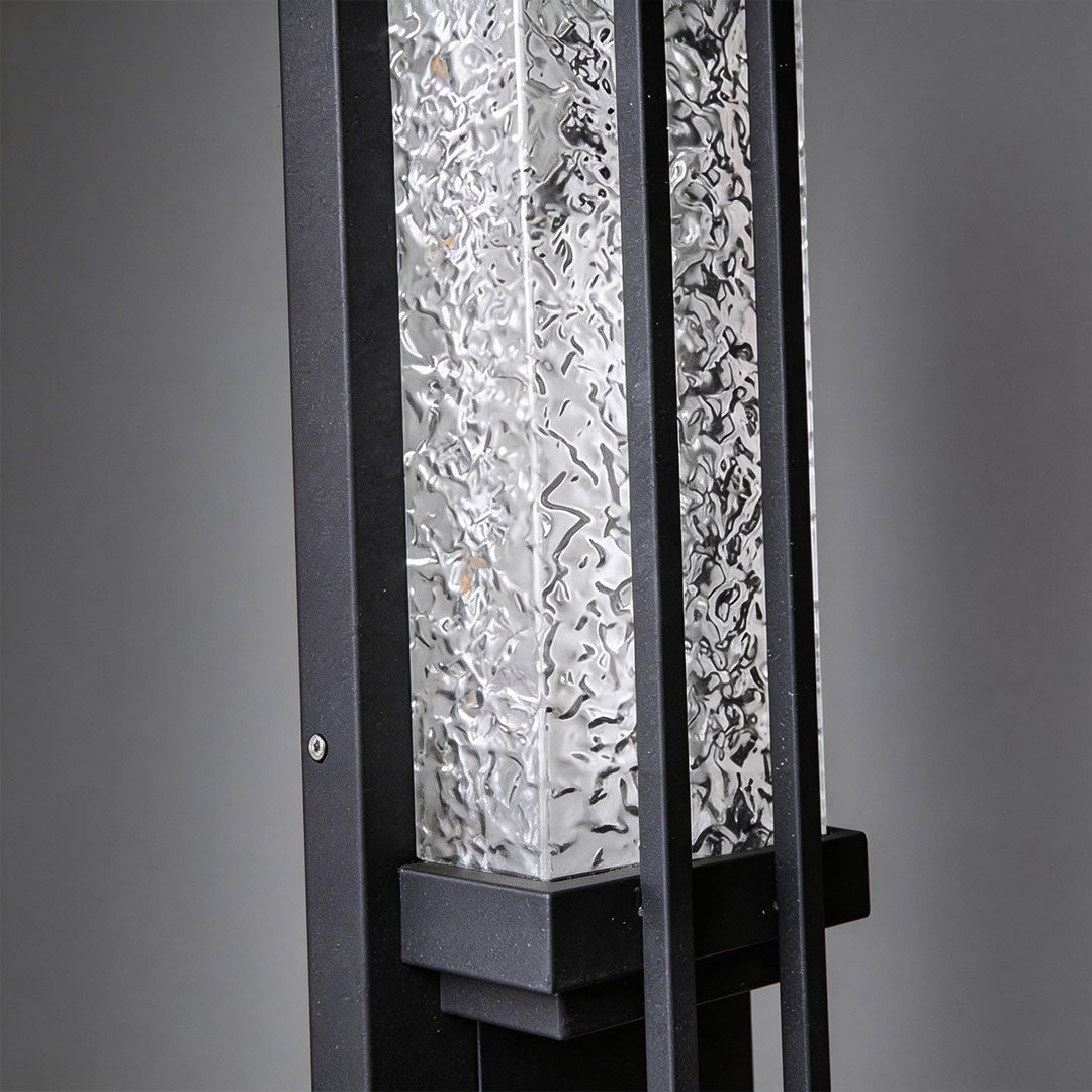 Modern Outdoor Wall Sconce in Black Stainless Steel with Warm LED Light