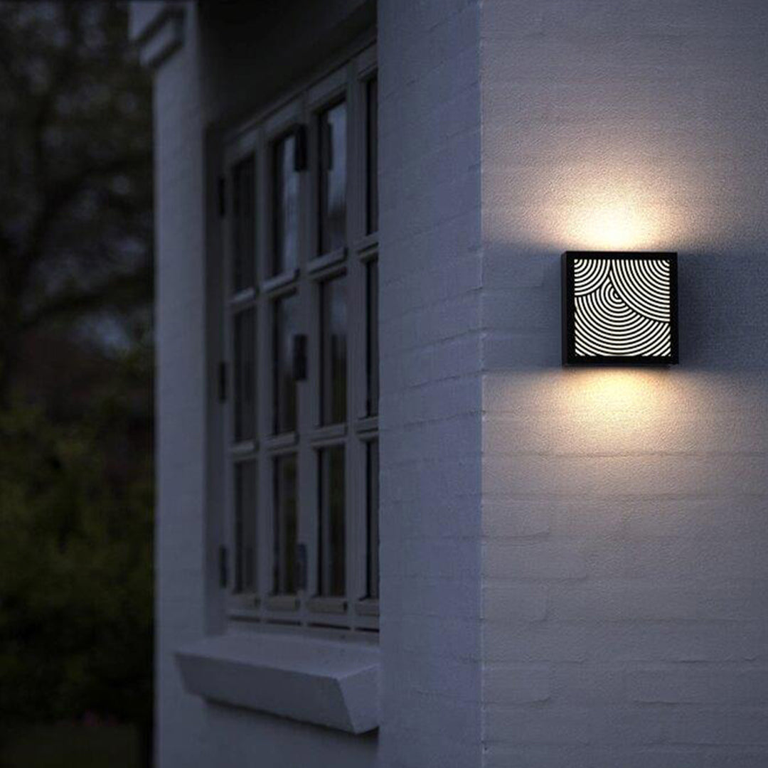 Maze LED Outdoor Wall Sconce in Black Aluminum