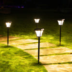 Solar Path Light in Black Aluminum with Dual-Color LED for Garden Walkways