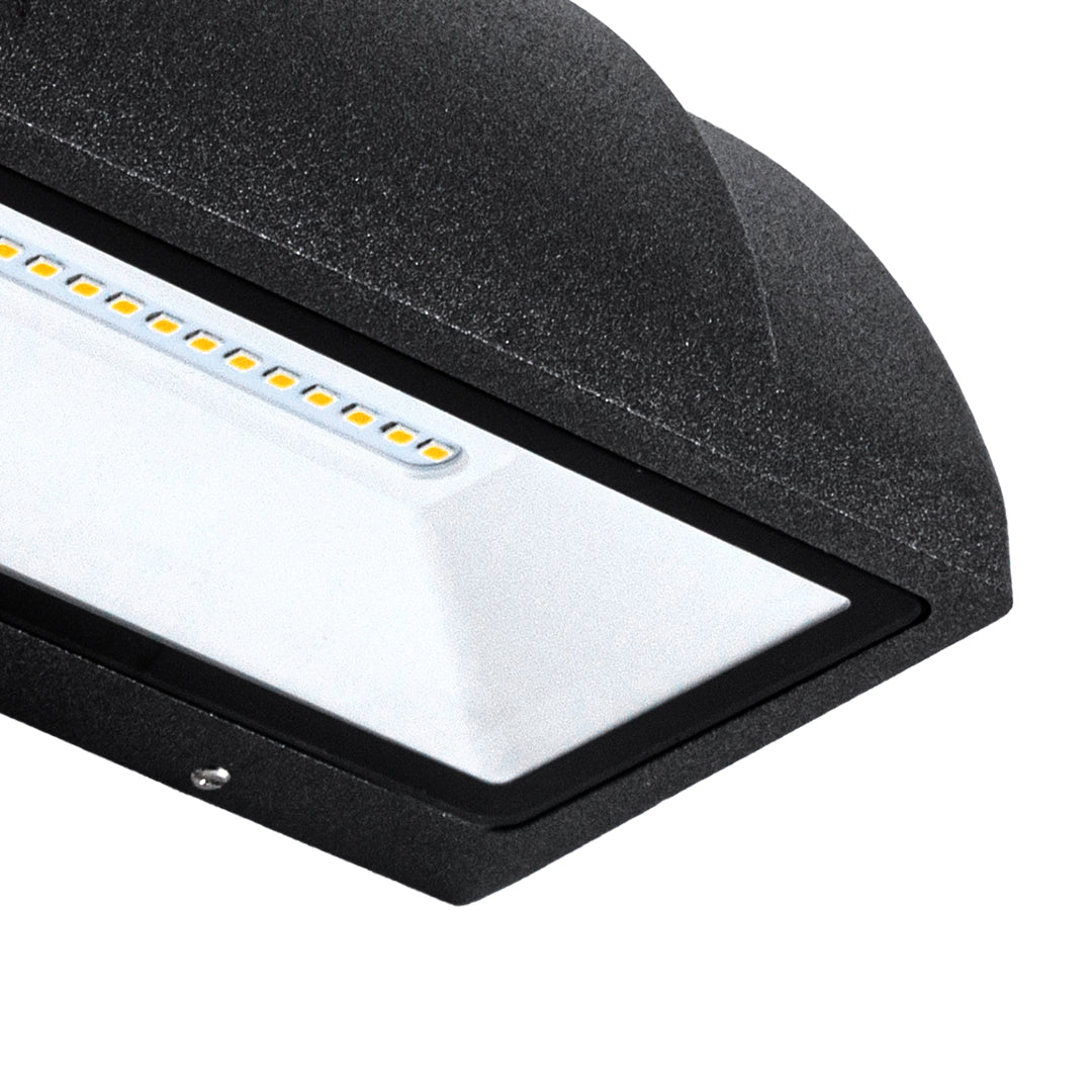 Luma Geometric Outdoor Wall Sconce with Warm LED Illumination