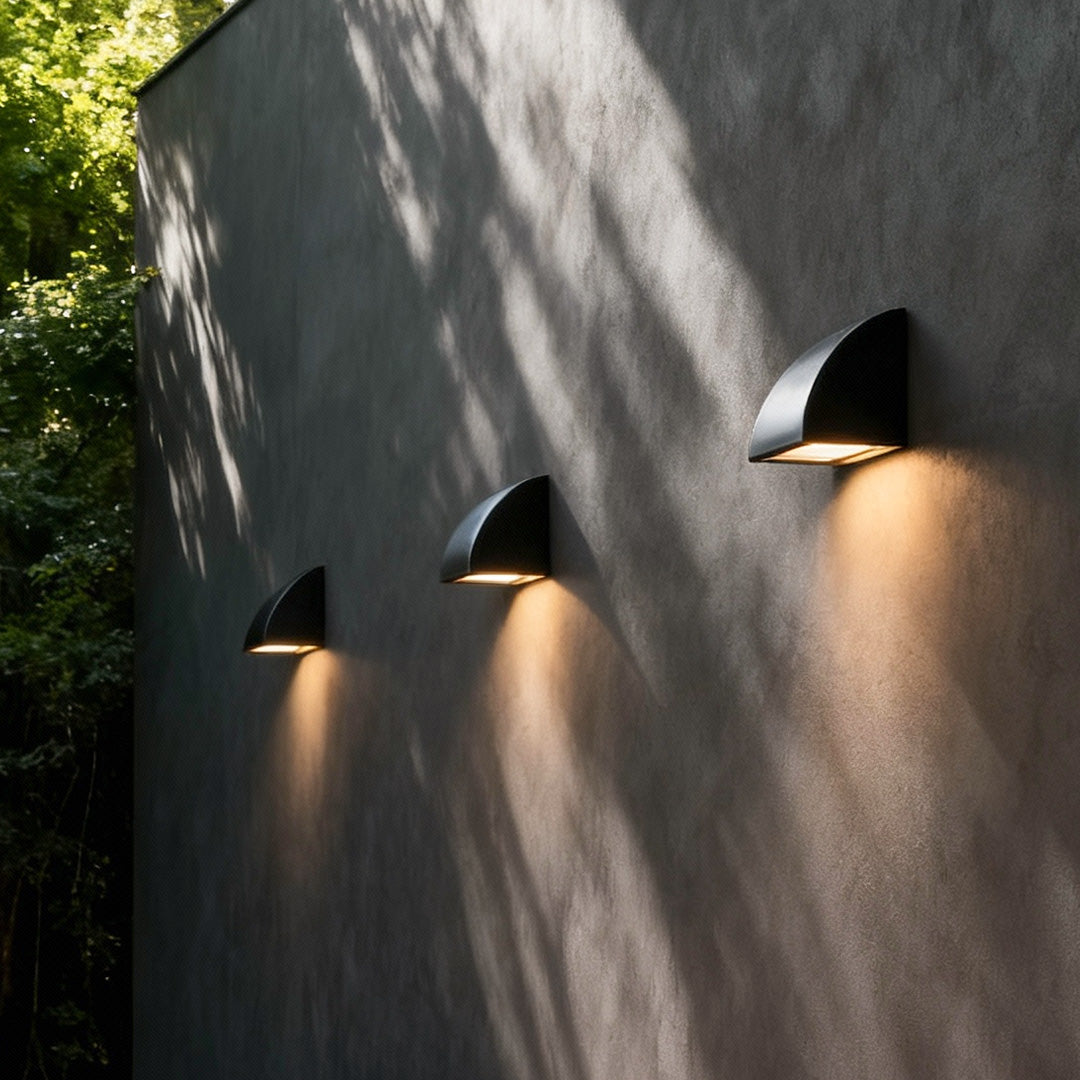 Luma Geometric Outdoor Wall Sconce with Warm LED Illumination