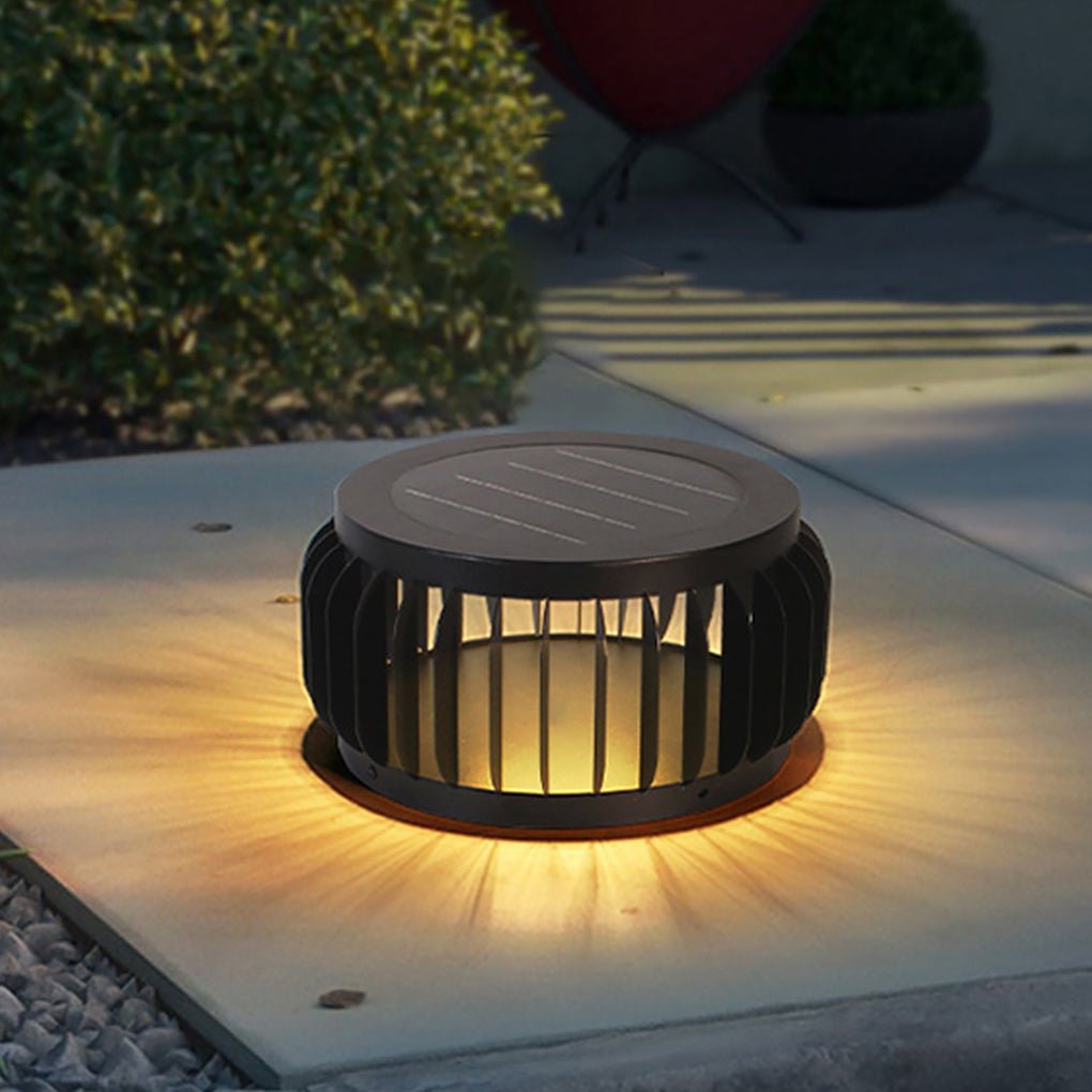 Modern Outdoor Waterproof Solar Three Color Dimming Led Garden Lamp Post Light