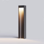 Minimalist Black Aluminum LED Bollard Path Light for Modern Landscapes