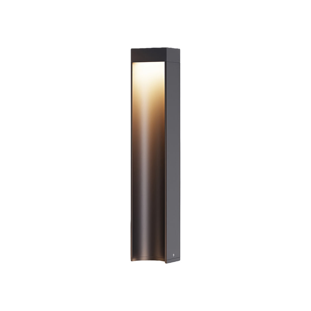 Minimalist Black Aluminum LED Bollard Path Light for Modern Landscapes