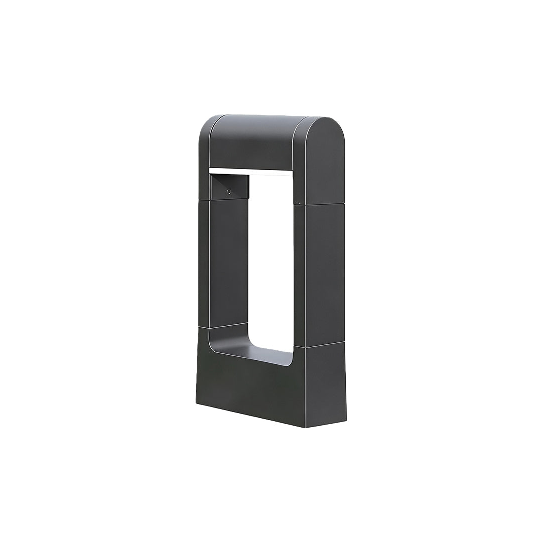 Minimalist Black Square Outdoor Bollard Light for Pathways