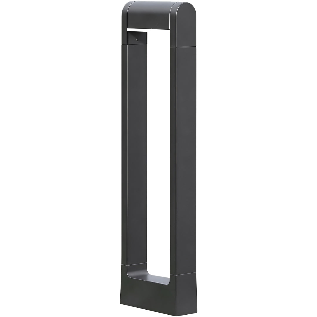 Minimalist Black Square Outdoor Bollard Light for Pathways