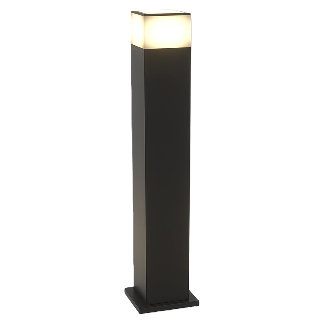 Modern Square Outdoor Bollard Light for Pathways & Gardens