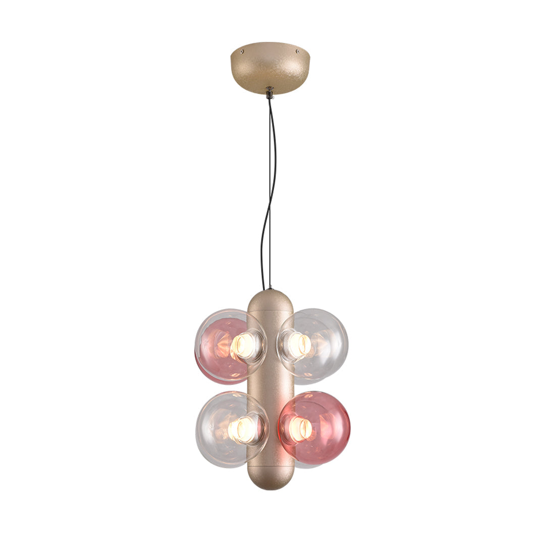 Lumière Moderne Glass Bubble Chandelier in Gold for Dining and Living Spaces