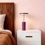 Cylinder Table Lamp with Dimmable LED, European Modern Accent Light for Living Room