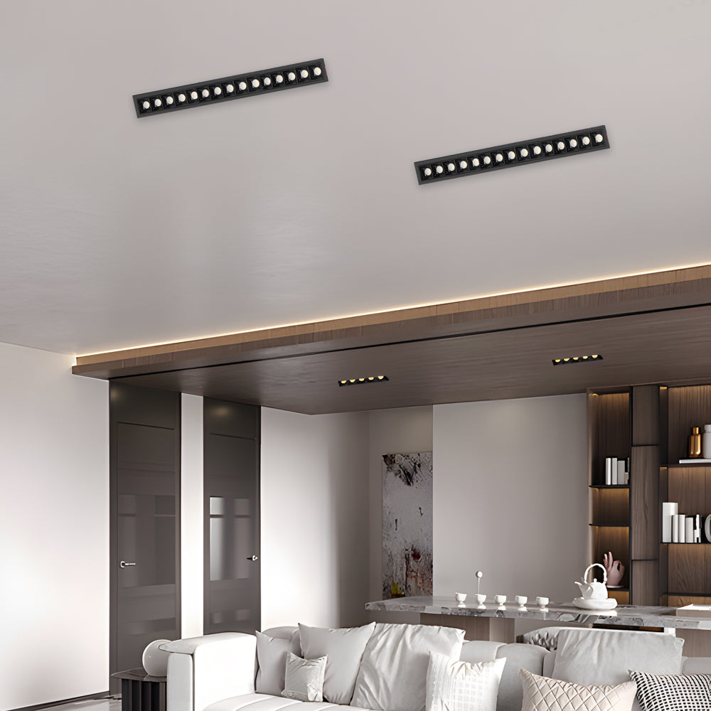 Linear Recessed LED Ceiling Spotlights, Modern Minimalist Architectural Lighting