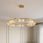 Italian Brass Rectangular Glass Chandelier, 6-10 Lights, Modern Luxury Ceiling Pendant