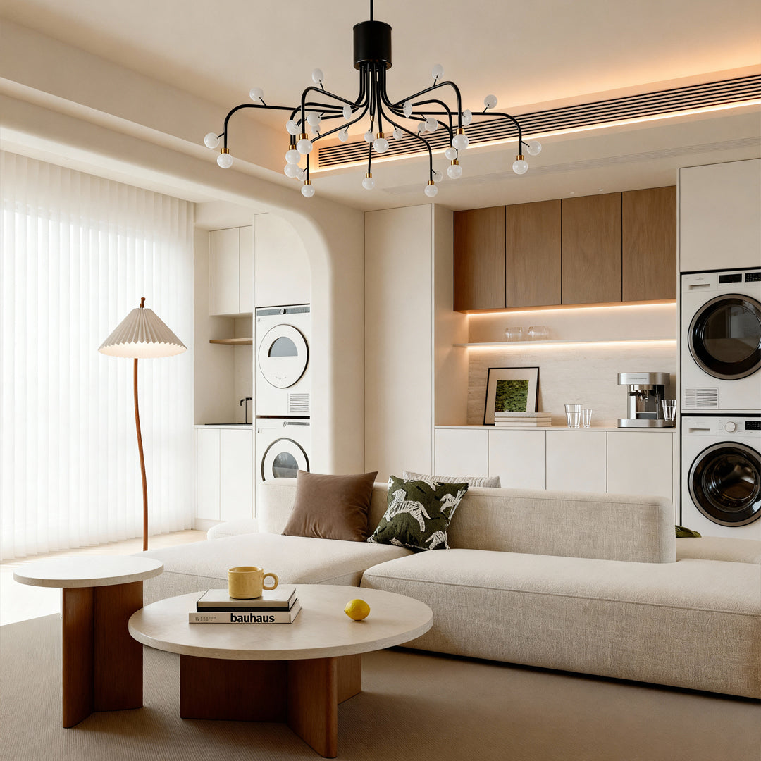 Modern Retro Adjustable LED Chandelier with Acrylic Shade