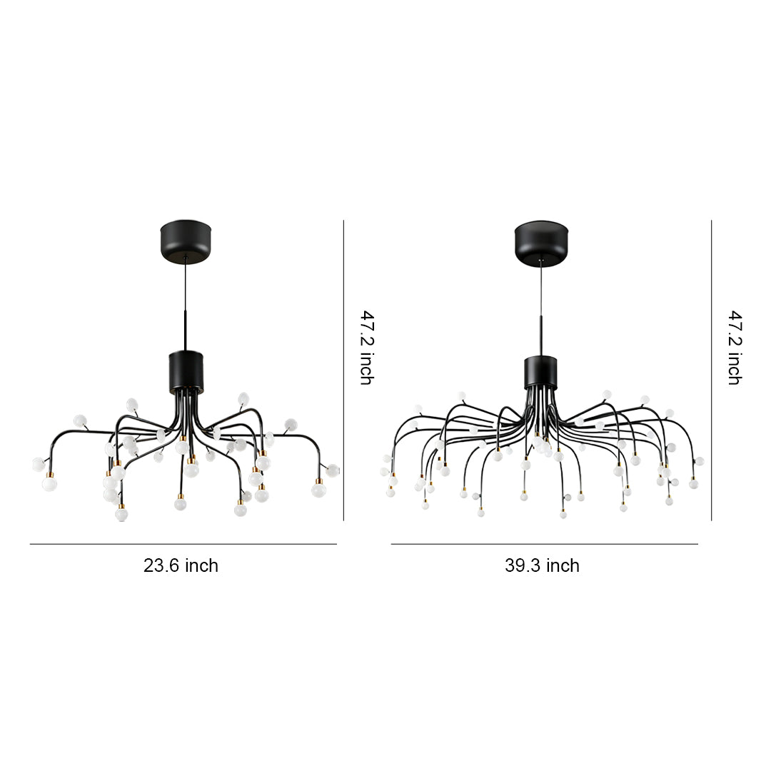 Modern Retro Adjustable LED Chandelier with Acrylic Shade
