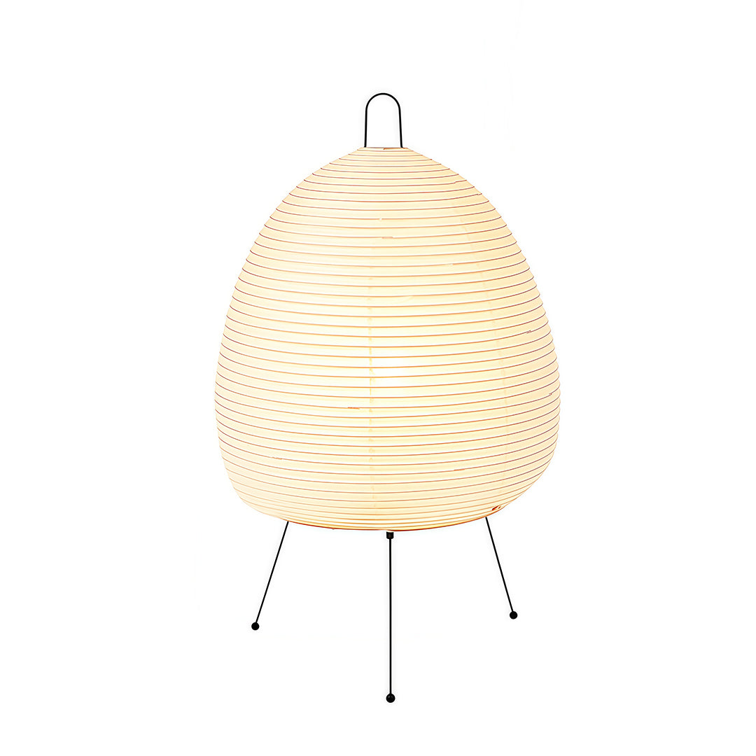 Wabi-Sabi Rice Paper Table Lamp with Aluminum Frame, Minimalist Japanese Design for Bedroom & Study