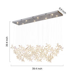 Italian Rock Crystal Chandelier with Flower-Shaped Crystal Shades