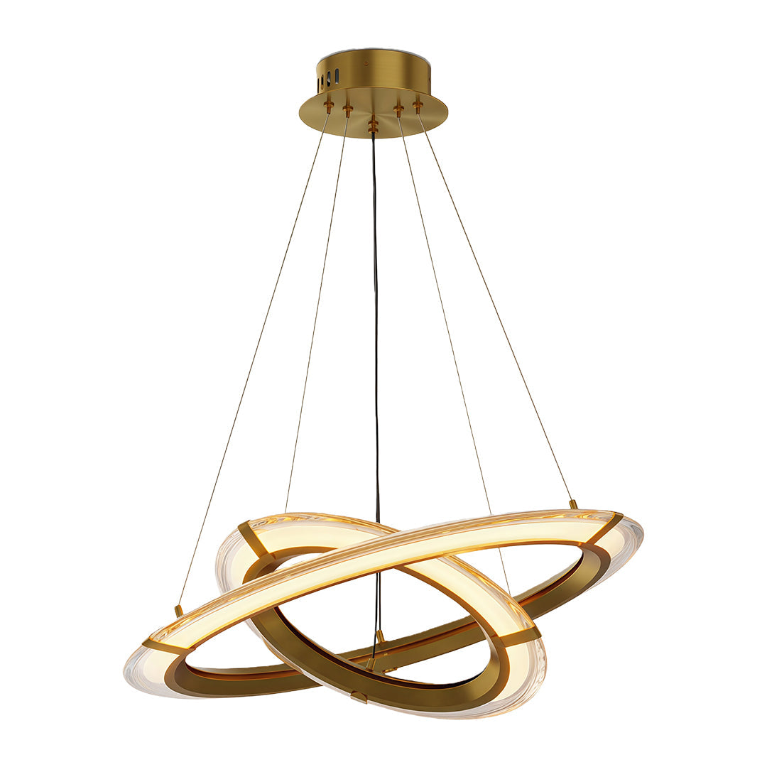 Aurelia Modern Round LED Chandelier – Designer Ceiling Light in Copper, Nickel, or Black