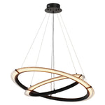 Aurelia Modern Round LED Chandelier – Designer Ceiling Light in Copper, Nickel, or Black