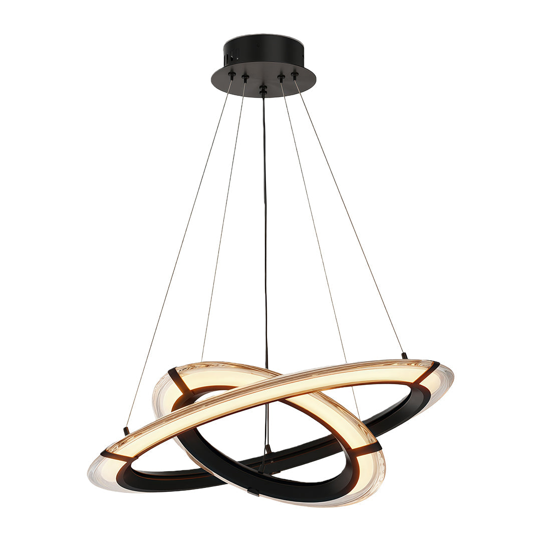Aurelia Modern Round LED Chandelier – Designer Ceiling Light in Copper, Nickel, or Black