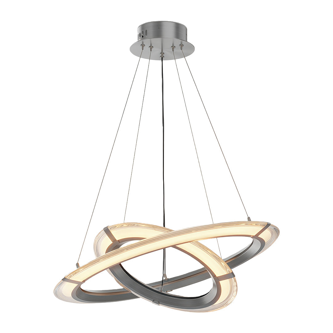 Aurelia Modern Round LED Chandelier – Designer Ceiling Light in Copper, Nickel, or Black