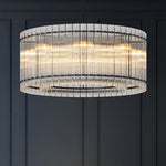 Artisan Iron and Glass Chandelier with Adjustable Chain, 8 or 10 Lights