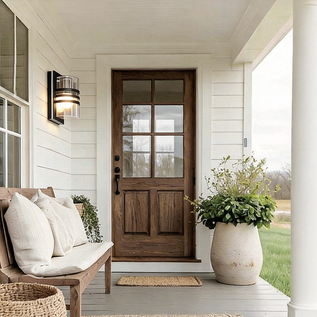 Modern Outdoor Wall Sconce with Warm LED Light – Waterproof Stainless Steel