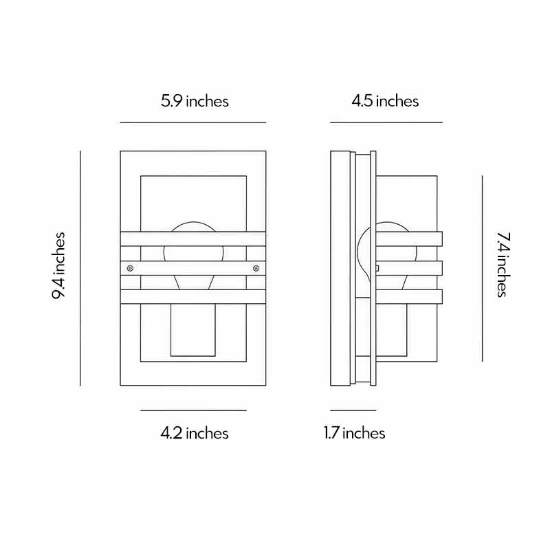 Modern Outdoor Wall Sconce with Warm LED Light – Waterproof Stainless Steel