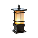 Pavilion Black Aluminum Outdoor Bollard Light with Warm LED