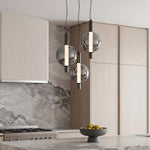 Lumina Modern Pendant Light – Minimalist LED Glass Shade in Silver