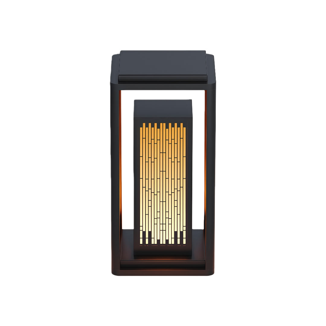 Geometric Square Outdoor Lantern with Integrated LED – Modern Waterproof Post Light