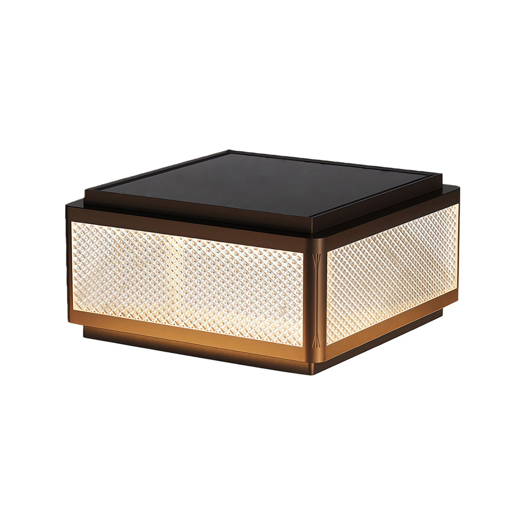 Minimalist Square Outdoor Pillar Light in Black Aluminum with LED Illumination