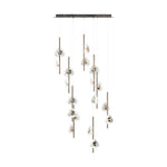 Crystal Cascade Staircase Chandelier in Gold Aluminum