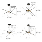 Linear Sputnik LED Chandelier with Remote Dimming in Gold and Black