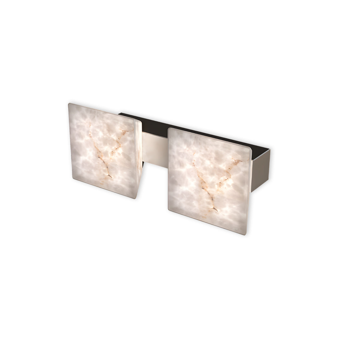 Modern Stone Wall Sconce with Marble Shade and Aluminum Frame