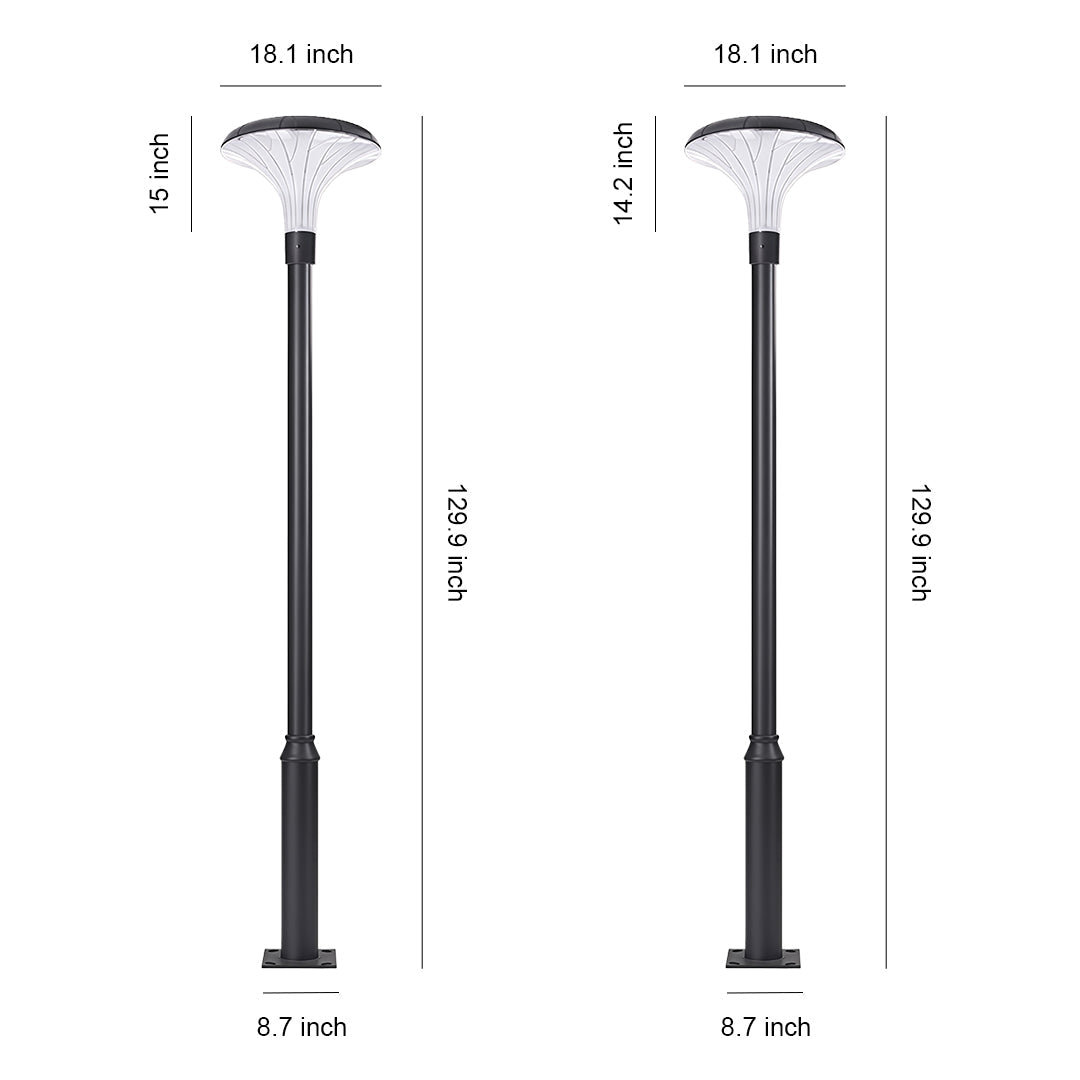 Solar & Hardwired LED High Pole Street Light – IP65 Waterproof Black Aluminum