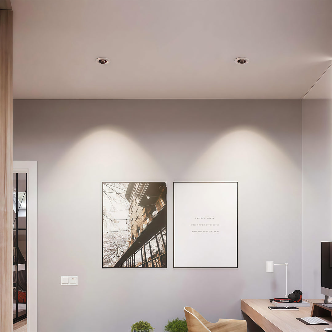 Square LED Recessed Downlight in Black or White for Modern Interiors