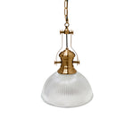 Nordic Textured Glass Pendant Light with Brass Accents, Adjustable Chain