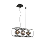 Nordic Square Cage Chandelier – Modern Linear LED Pendant Light
