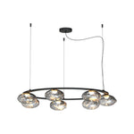 Aurelia Modern Traditional Chandelier in Black Iron and Smoke Glass