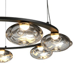 Aurelia Modern Traditional Chandelier in Black Iron and Smoke Glass