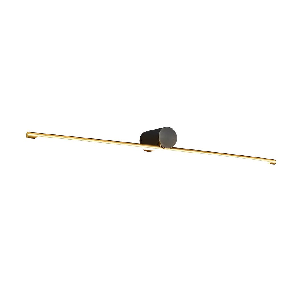 Modern Two-Tone LED Bathroom Vanity Light with Copper Cylinder and Linear Bar