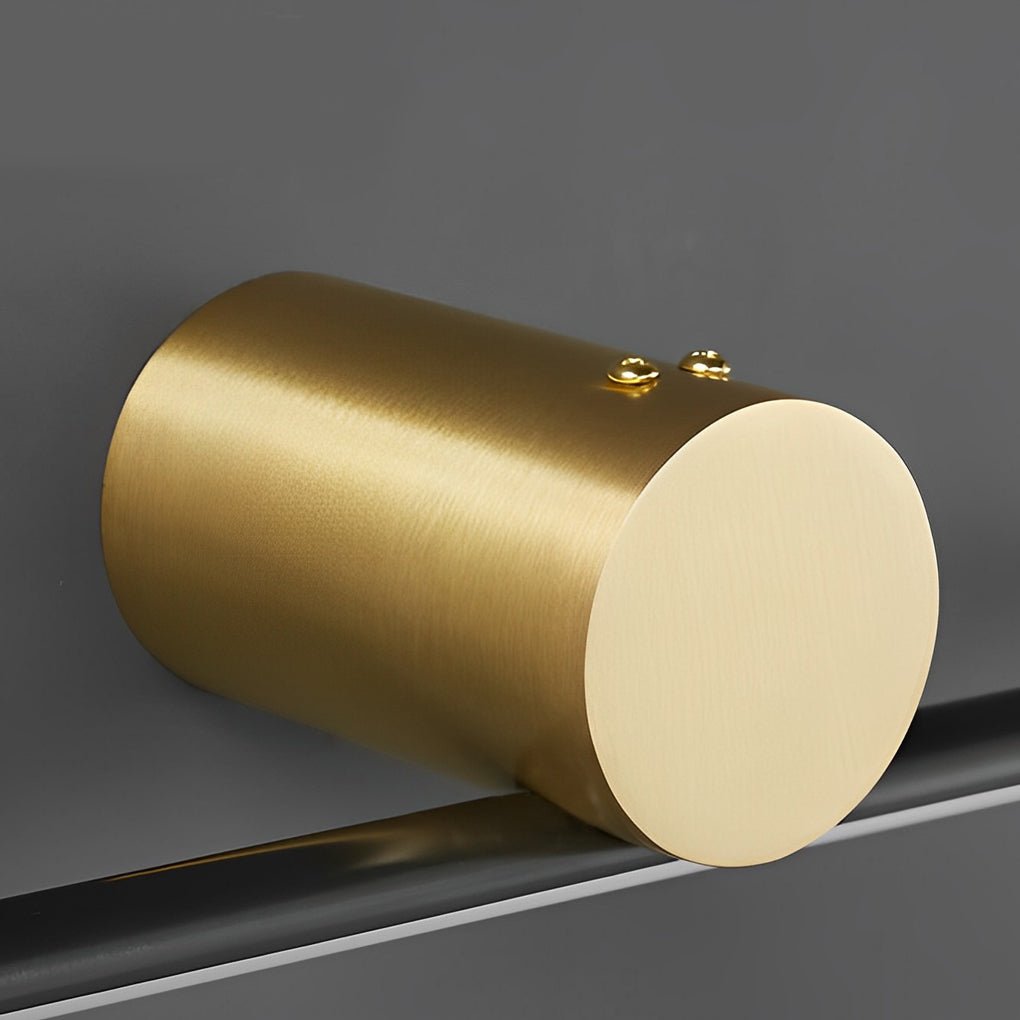 Modern Two-Tone LED Bathroom Vanity Light with Copper Cylinder and Linear Bar