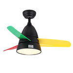 Modern Upgrade 3 Color Adjustable Light Ceiling Fan Ultra Silent For Kids Room