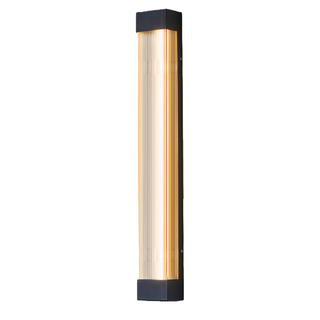 Linear Outdoor Wall Sconce – Waterproof LED Strip Light in Brushed Black