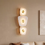 Italian Minimalist Copper Wall Sconce with Natural Marble Shade