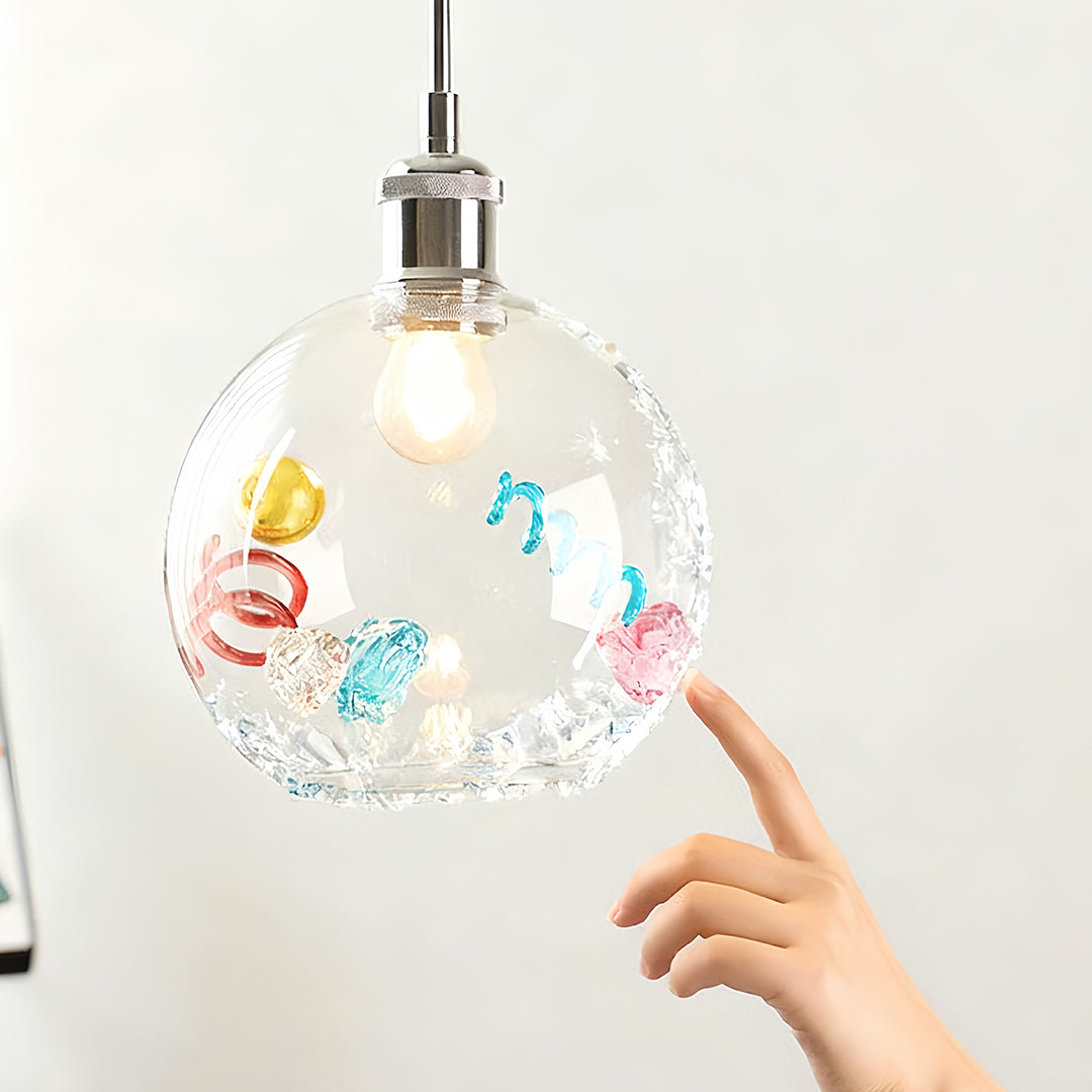Memphis Style Colored Glass Pendant Light for Modern Interiors