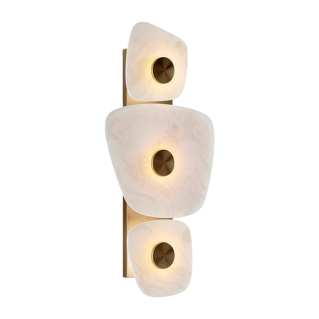 Italian Minimalist Copper Wall Sconce with Natural Marble Shade
