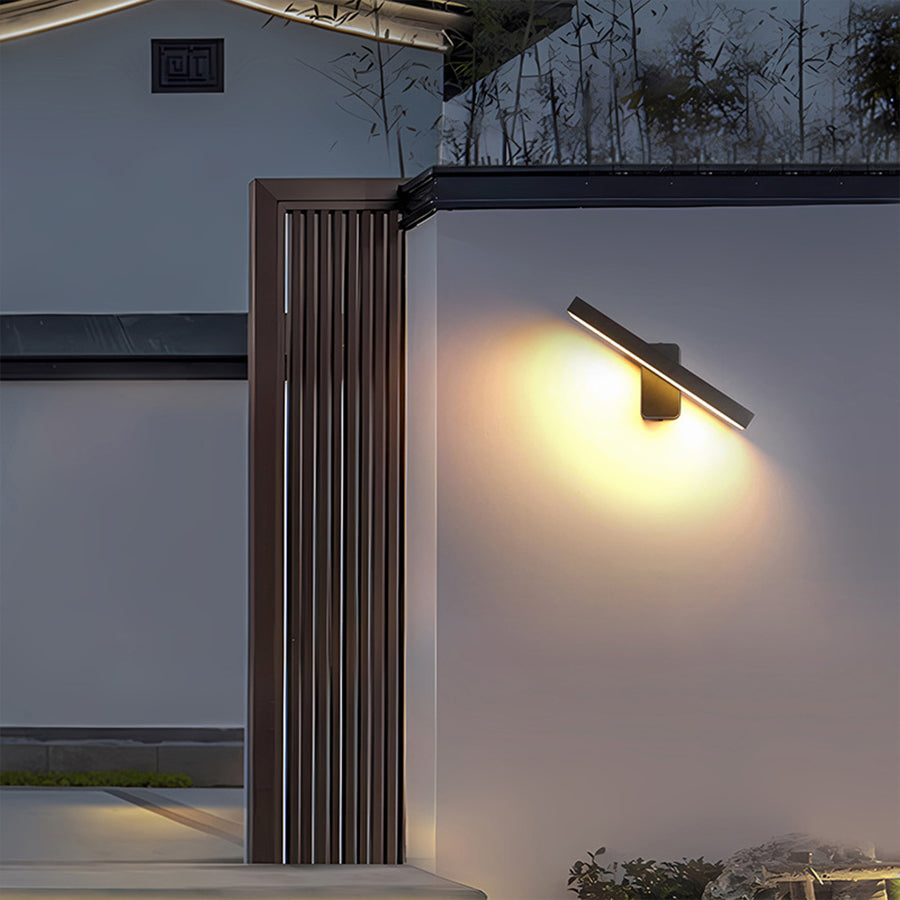 Modern Outdoor Wall Sconce with Adjustable LED Light, IP65 Waterproof