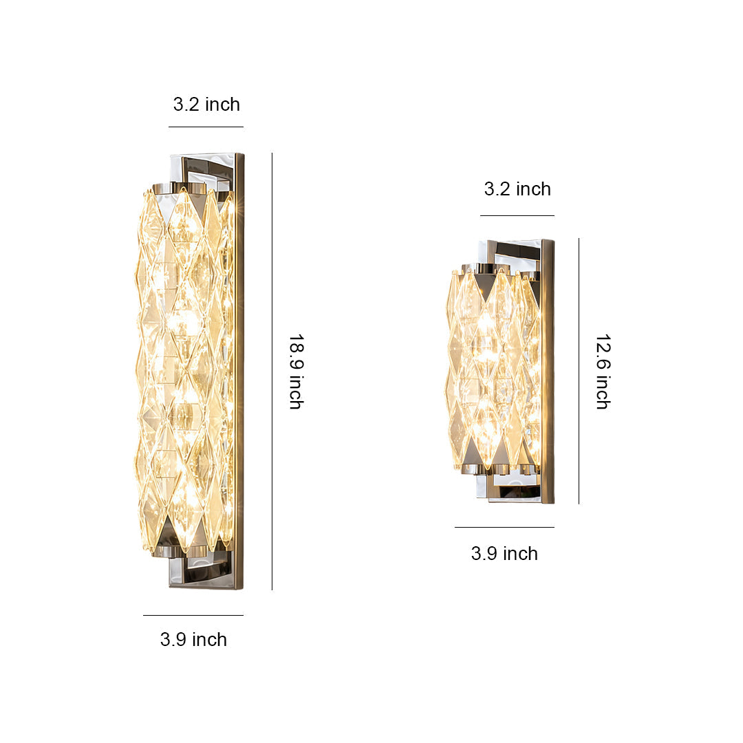 Crystal Geometric Wall Sconce in Tinted Stainless Steel