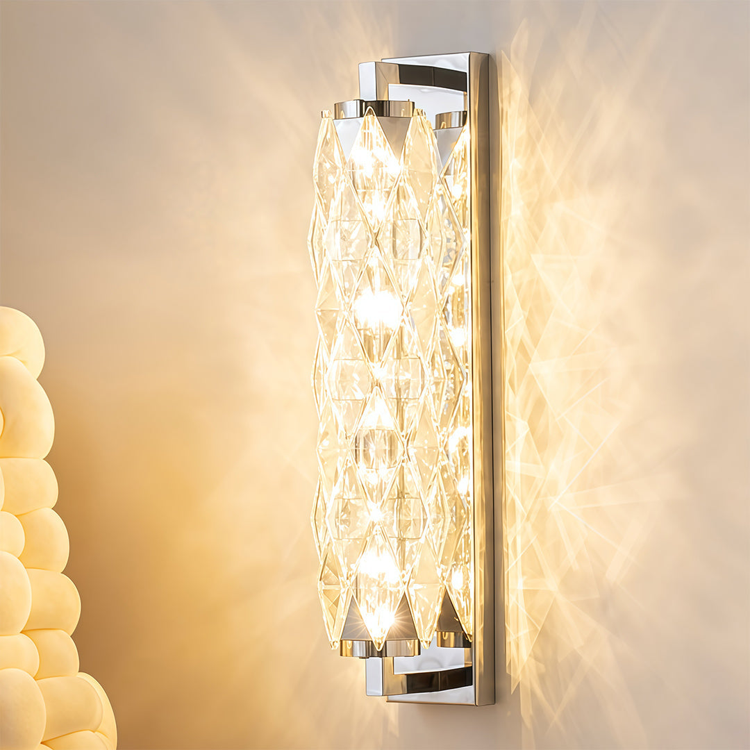 Crystal Geometric Wall Sconce in Tinted Stainless Steel