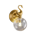 Modern Brass Wall Sconce with Clear Glass Shade for Living Room